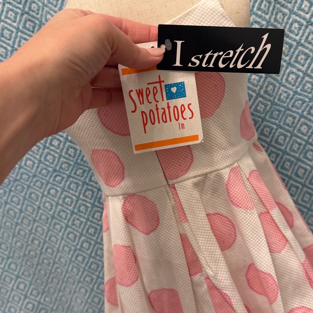 Pink Polka Dot Dress with Bow - Picture 4 of 6